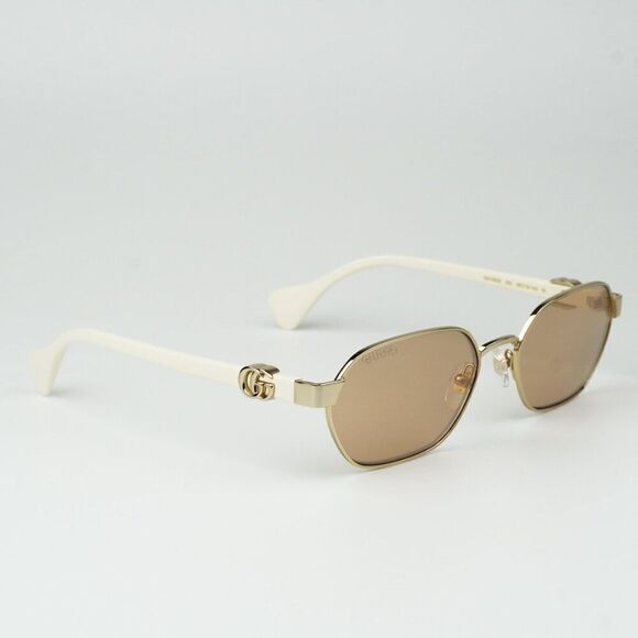 NEW Gucci GG1593S 002 Gold Ivory Pink Geometric Unisex Sunglasses GG 1593S main image 7